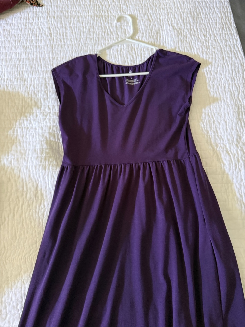 Elegantees V-Neck Purple Maxi Dress